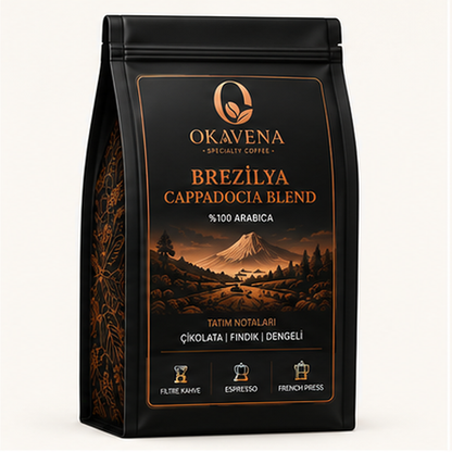 OKAVENA Brezilya Cappadocia Blend kahve paketi siyah