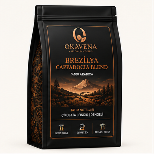 OKAVENA Brezilya Cappadocia Blend kahve paketi siyah