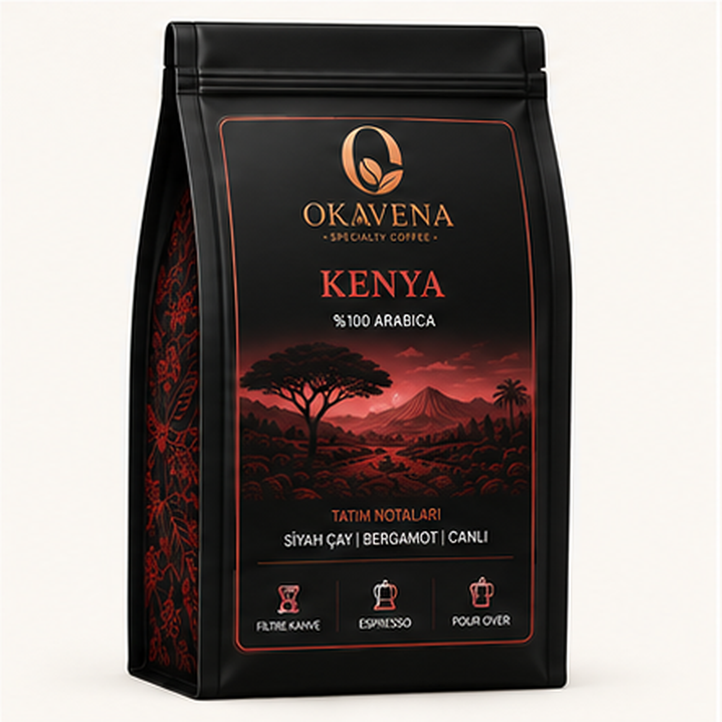 OKAVENA Kenya kahve paketi siyah