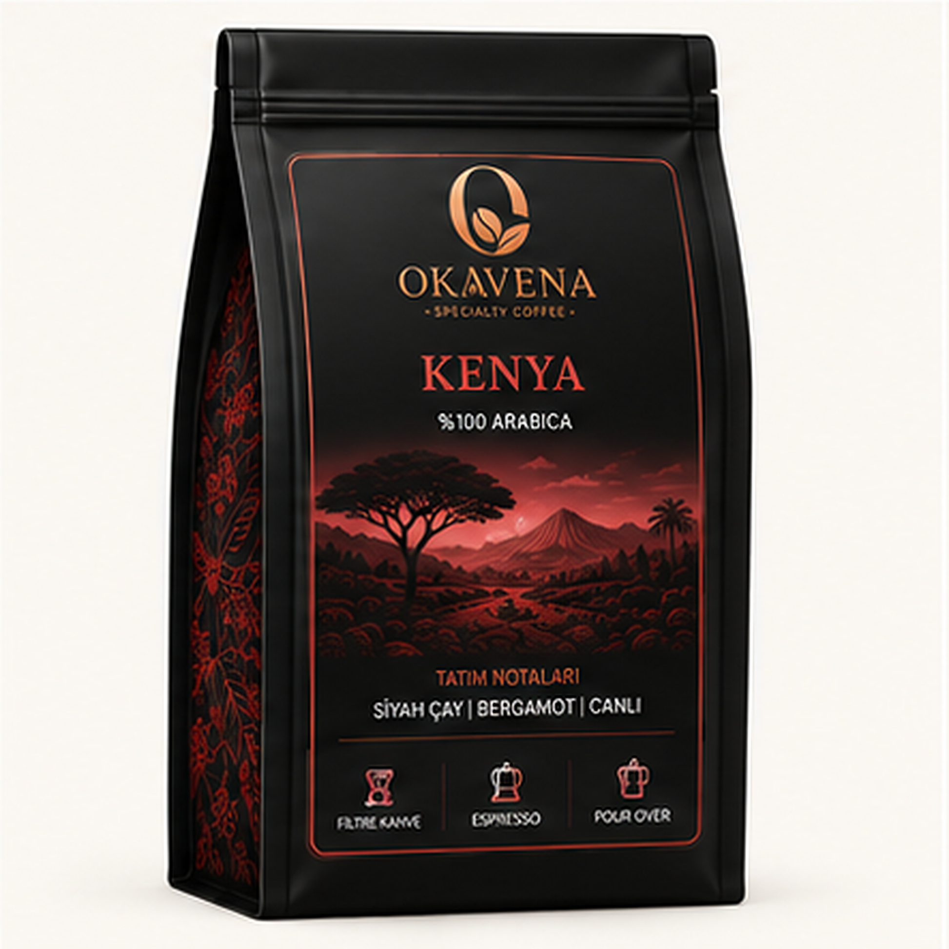 OKAVENA Kenya kahve paketi siyah