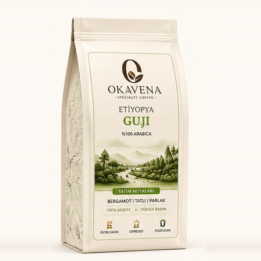 OKAVENA Etiyopya Guji kahve paketi açık renk