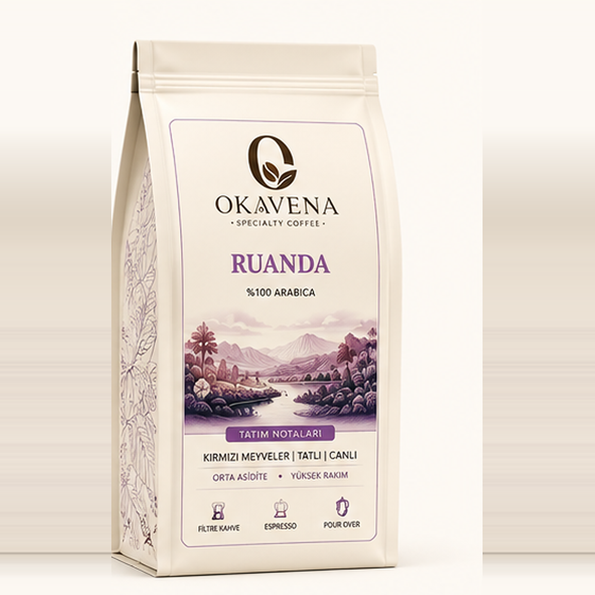 OKAVENA Ruanda kahve paketi açık renk