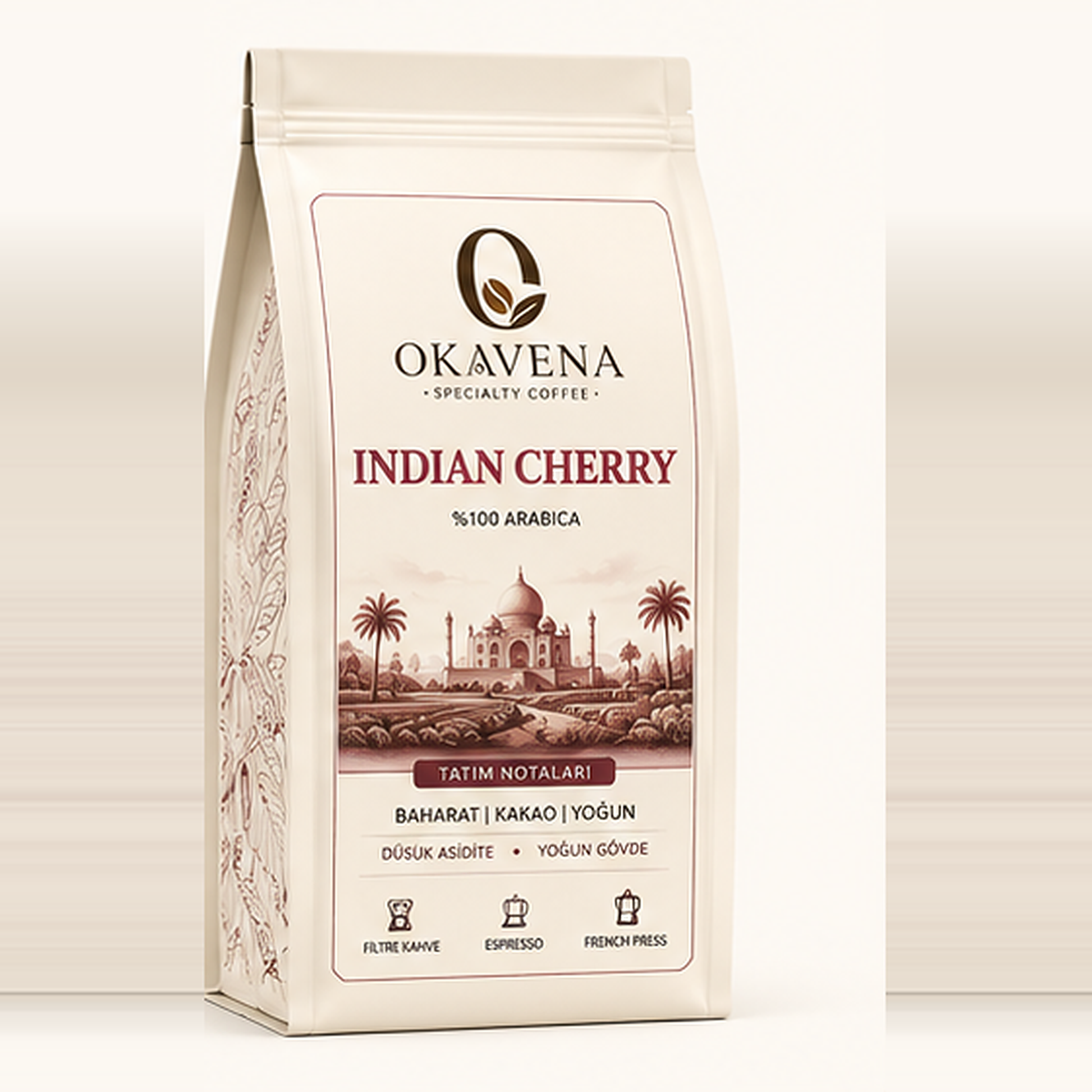 OKAVENA Indian Cherry kahve paketi açık renk